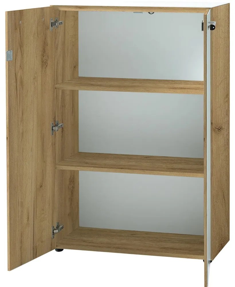 Biela prírodná skrinka v dekore duba 80x120 cm Monteria - Germania