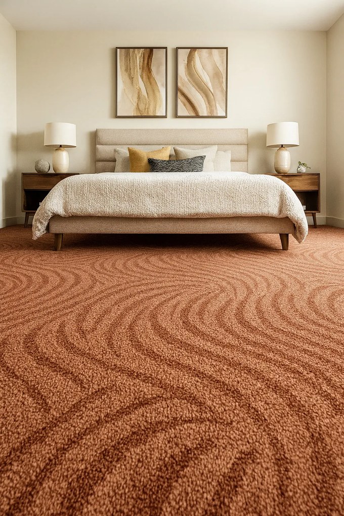 Koberec metráž Spring 6440, na mieru, šíře 4m,5m, oranžová, filc, detská izba, ITC