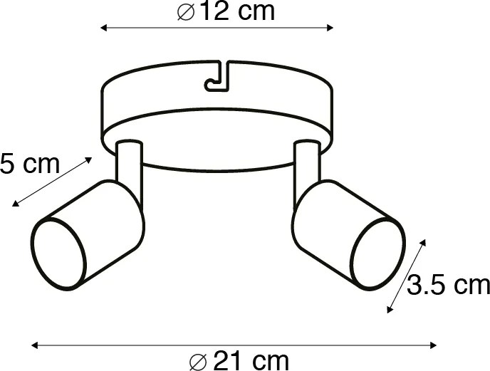 Moderný reflektor biely naklápací okrúhly 2-svetlo - Jeany