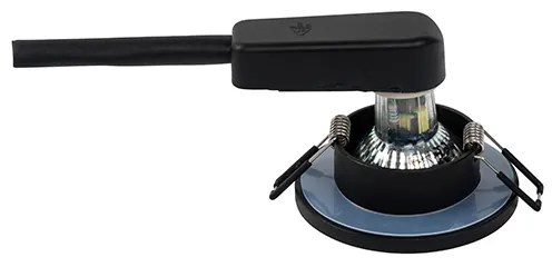 Sada 6 moderných kúpeľňových zapustených bodových svetiel čierna - Shed