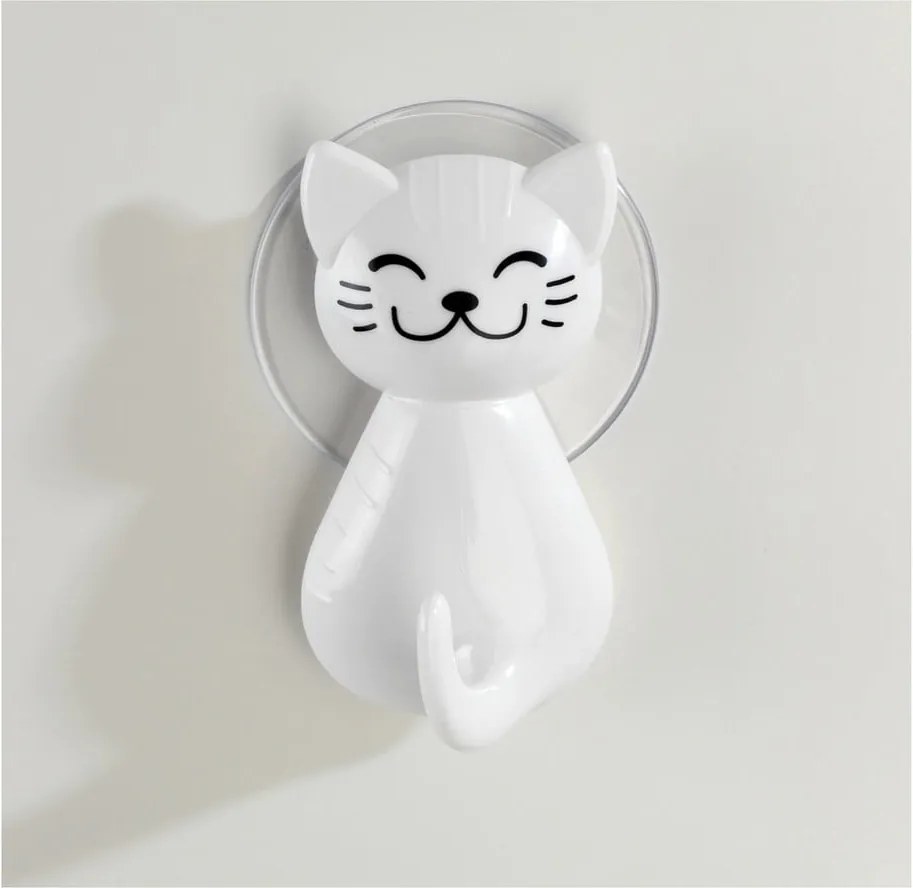 Biely nástenný háčik Wenko Cat