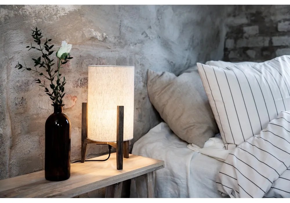 Béžová stolová lampa s textilným tienidlom (výška 39 cm) Eruca – Markslöjd