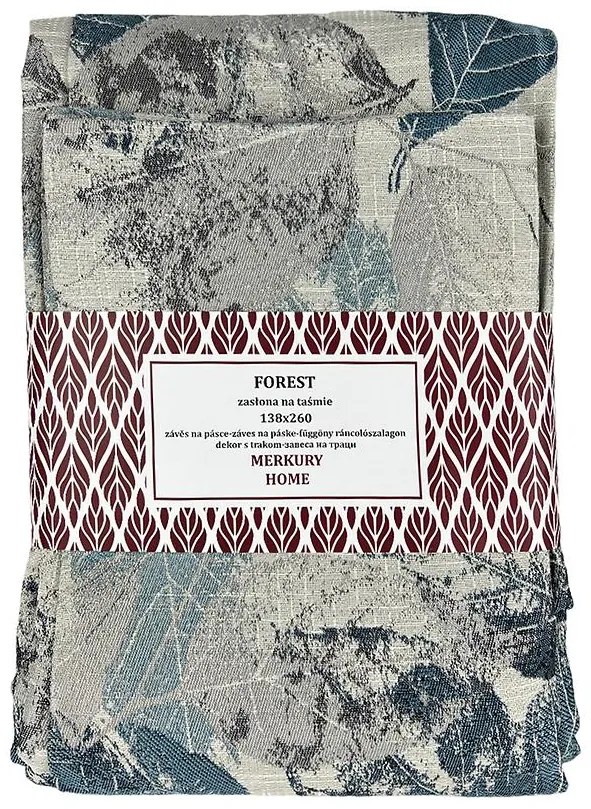 Záves Forest indigo na páske 138x260