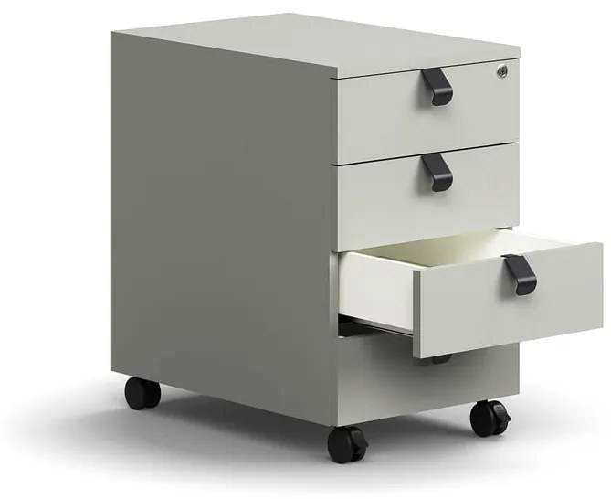 Kancelársky kontajner QBUS, 4 zásuvky, uzamykateľný, svetlošedá