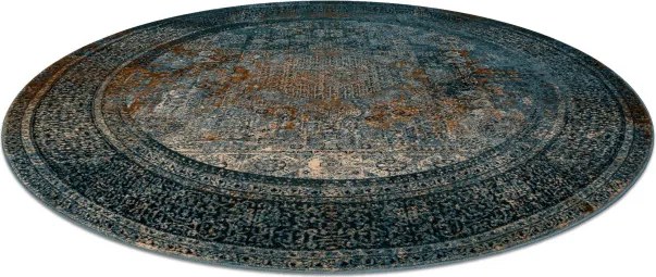 Koberec OMEGA MAMLUK tmavomodrý / hnedý kruh