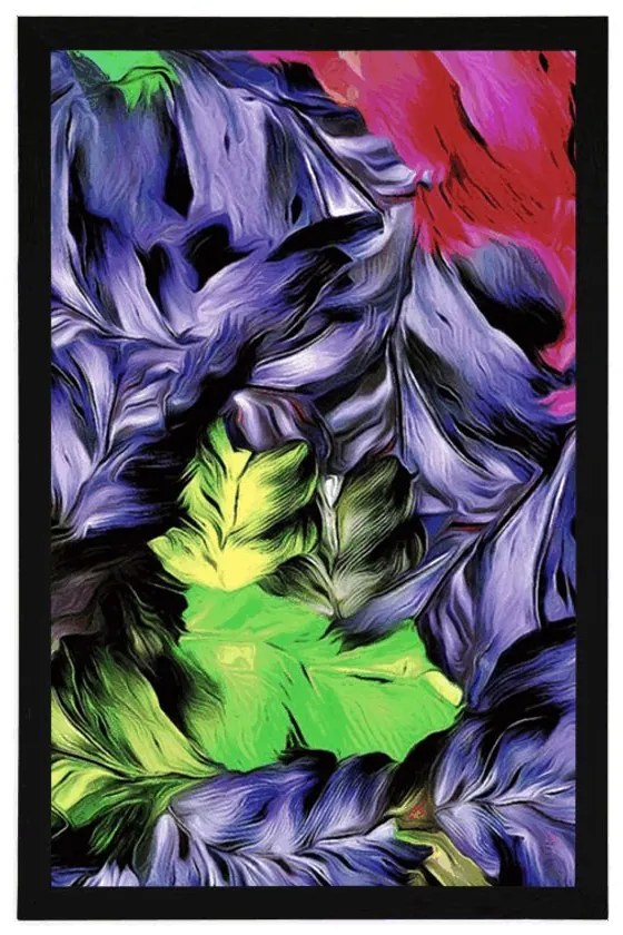 Plagát retro ťahy kvetov - 40x60 silver