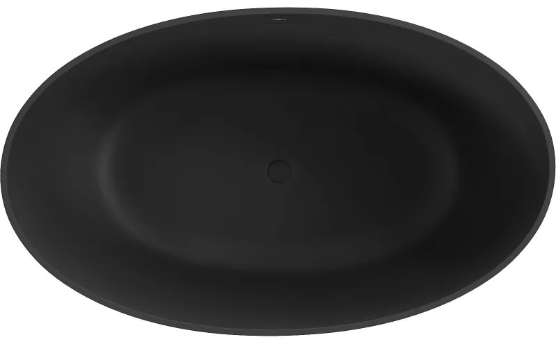 Mexen Parma, voľne stojaca vaňa z konglomerátu 160 x 95 cm, čierna matná, 57231609570