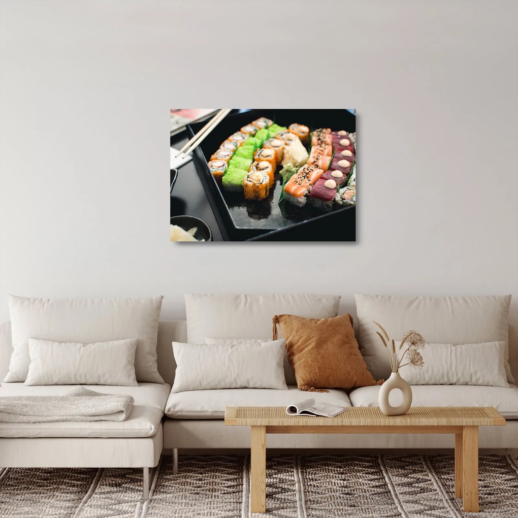 Sklenený obraz - Sushi (70x50 cm)