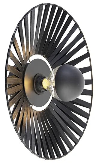 Rustikálna nástenná lampa čierna 40 cm - Leia
