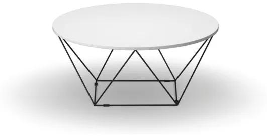 Okrúhly konferenčný stôl WIRE, doska priemer 1050 mm, biela