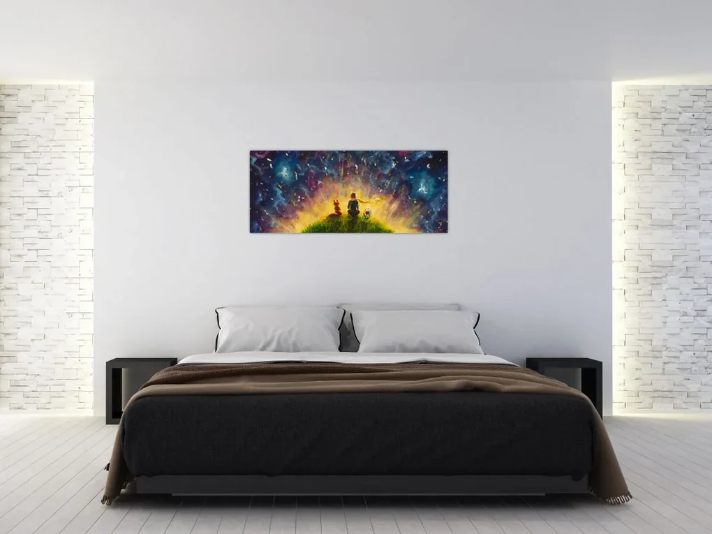 Obraz - Malý princ a líška (120x50 cm)