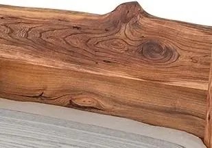 Masívna designová posteľ DANTINA s úložným priestorom z brestového dreva, 200x160