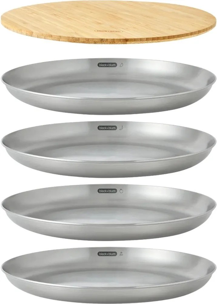 Antikoro taniere v súprave 4 ks v striebornej farbe ø 25,5 cm – Black + Blum