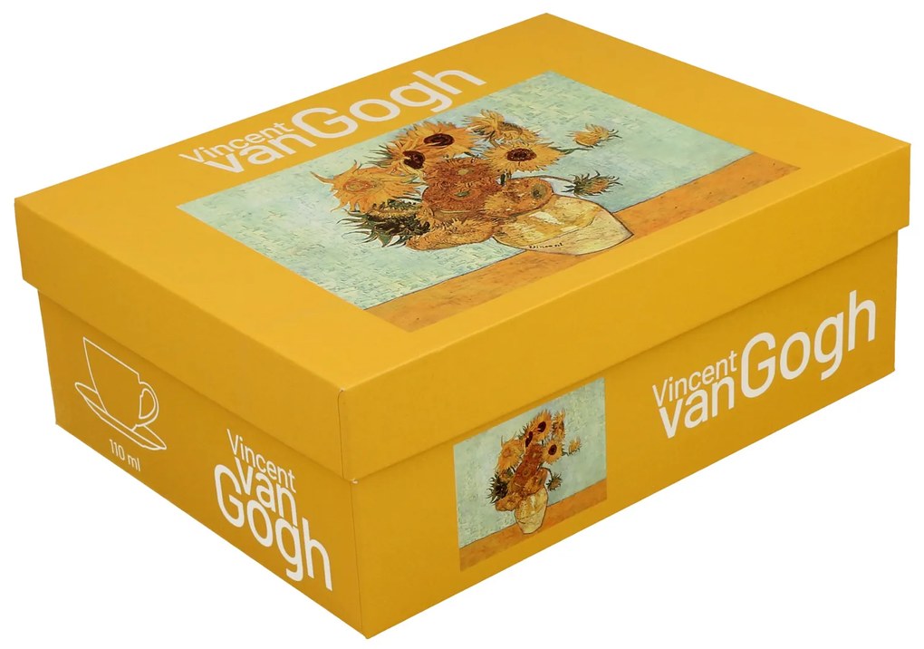 Porcelánová šálka s podšálkou Van Gogh Sunflowers 90 ml sada 2ks