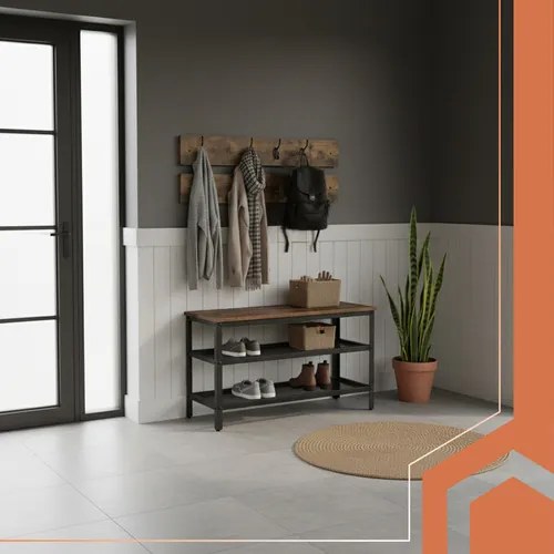 Stojan na topánky s vešiakom 73 cm RUHHY 27037