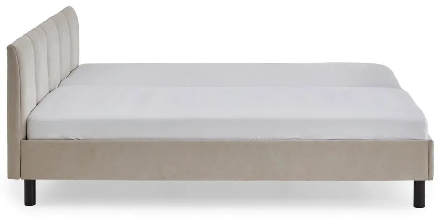 Béžová čalúnená dvojlôžková posteľ bez roštu 180x200 cm Joker – Meise Möbel