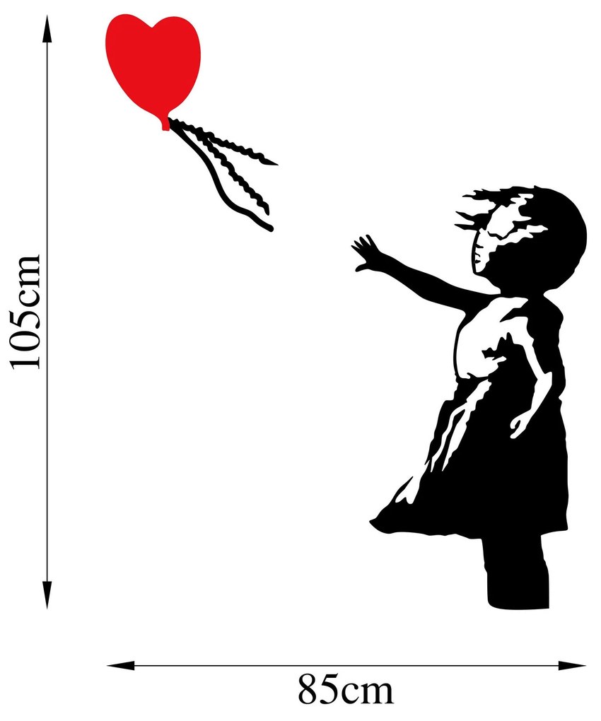 Nástěnná kovová dekorace Banksy 13 černá/červená