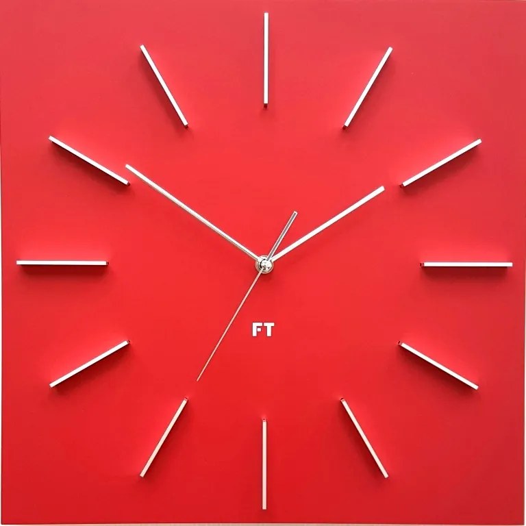 Dizajnové nástenné hodiny Future Time FT1010RD Square red 40cm