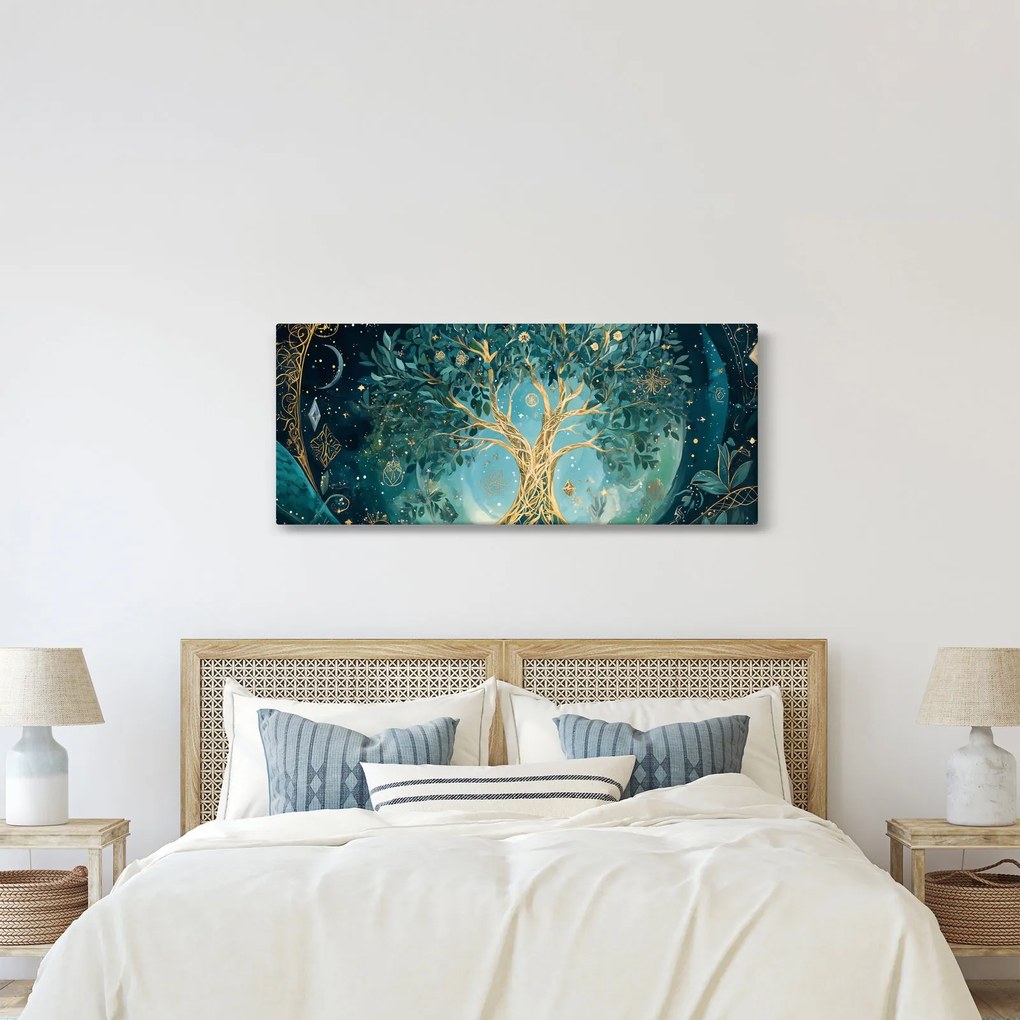 Obraz – Strom života vo vesmíre (120x50 cm)