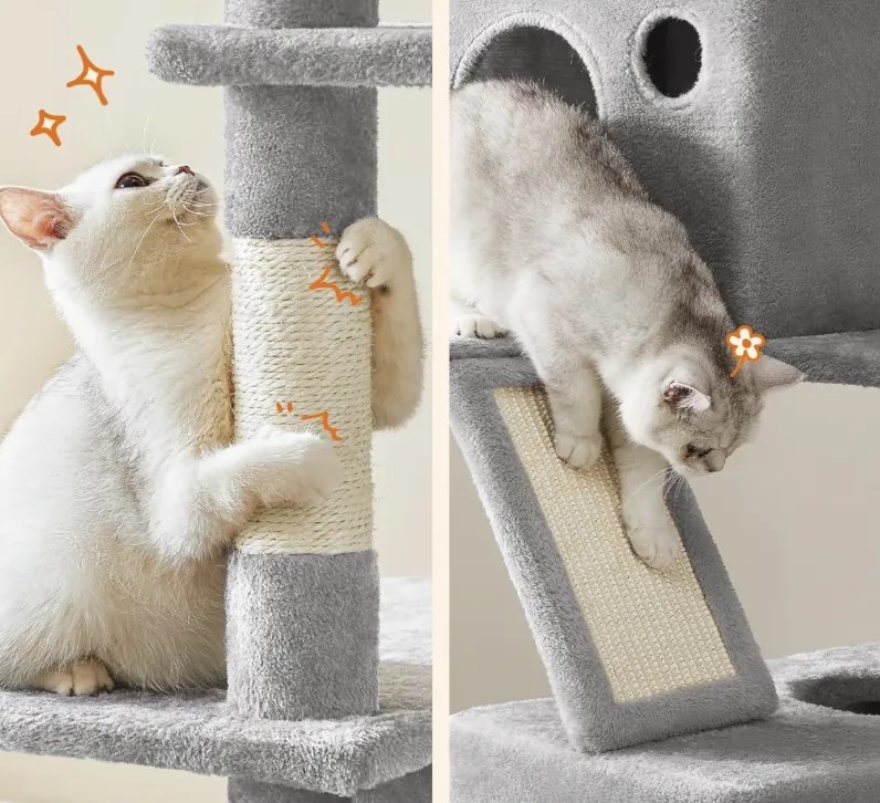 Škrabadlo pre mačky Awice 206 cm sivé