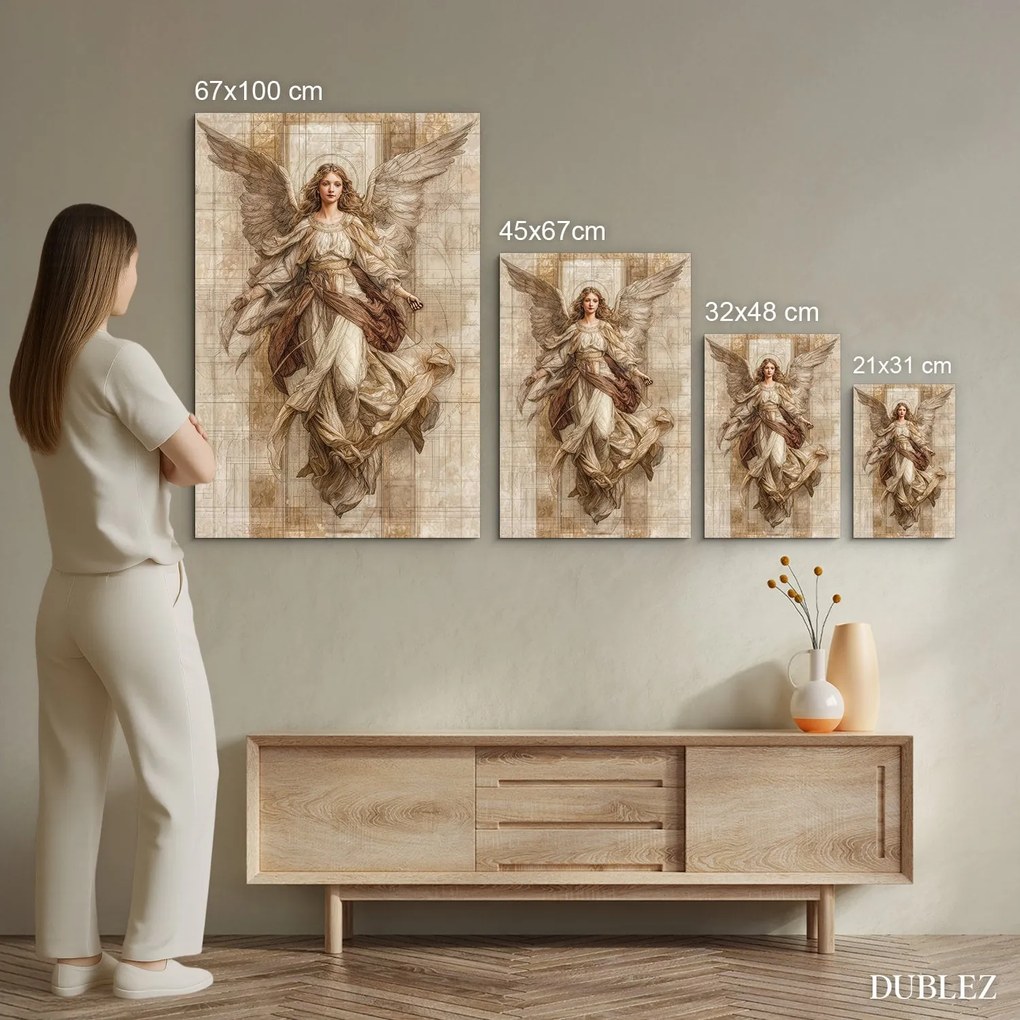 DUBLEZ | Drevený obraz na stenu - Anjel svetla