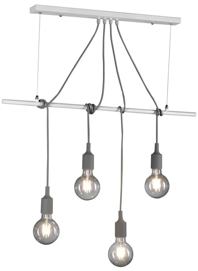 ONLI - Luster na lanku WIRE 4xE27/15W/230V šedá/biela