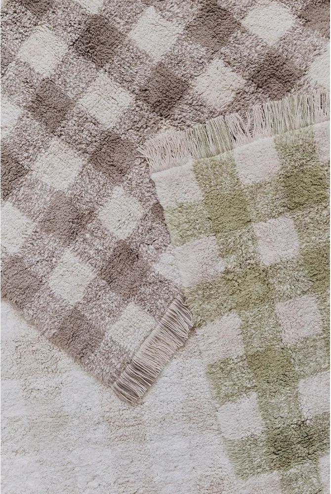 Zelený prateľný/ručne tkaný bavlnený detský koberec 90x120 cm Vichy – Lorena Canals