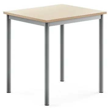 Stôl SONITUS, 700x600x720 mm, HPL - breza, strieborná