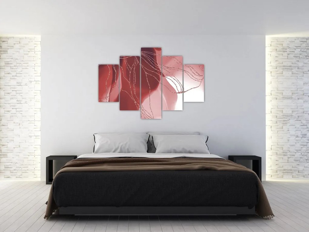Obraz - Červená abstraktná kvetina N⁰1 (150x105 cm)