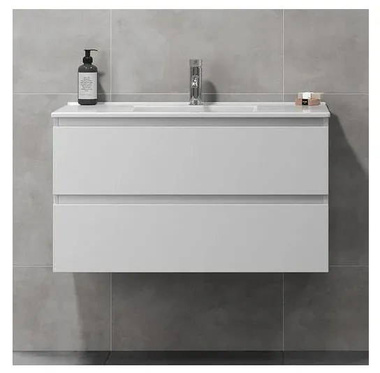 Kúpeľňová skrinka s umývadlom KENWOOD 91 cm biela