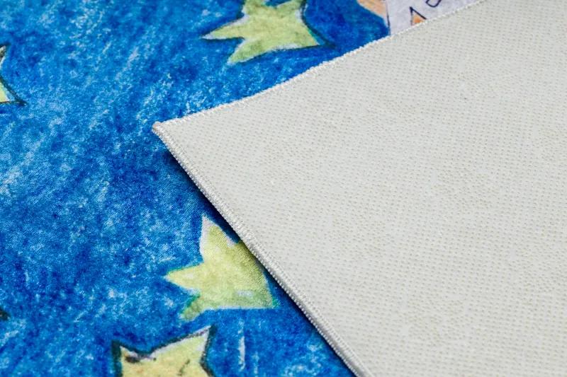 BAMBINO Detský prateľný koberec Vesmír - modrý,