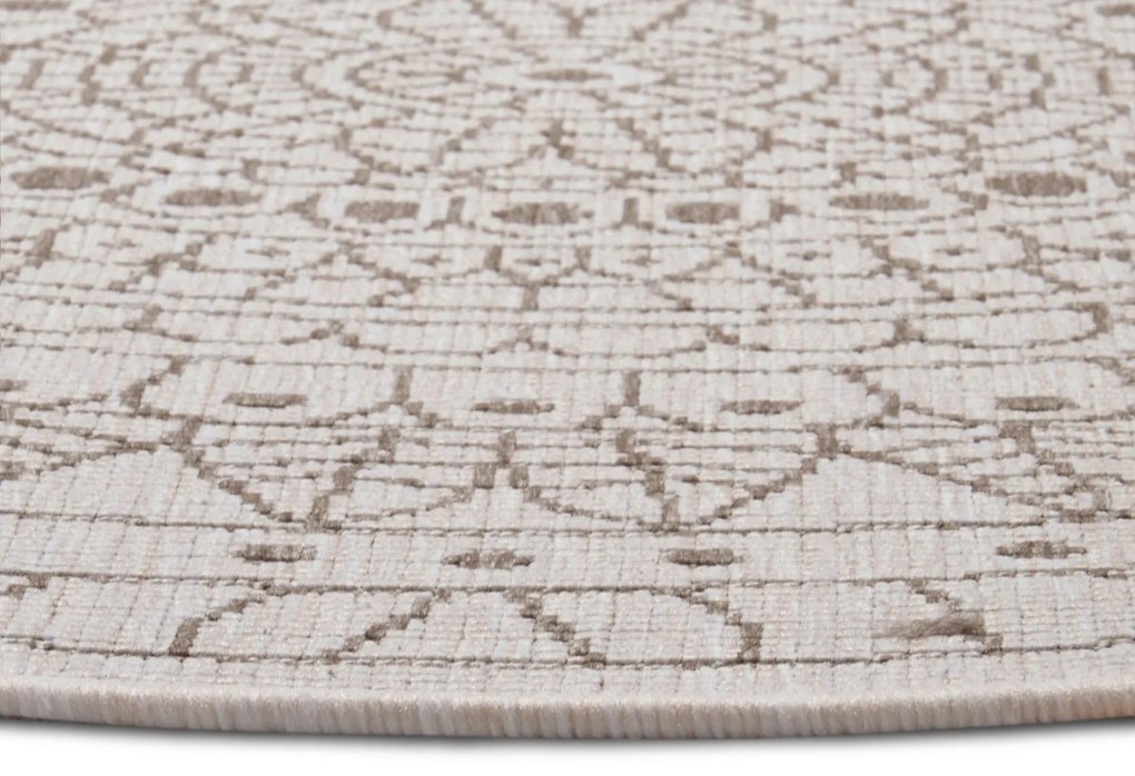 Hanse Home, Kusový koberec Twin-Wendeteppiche 105475 Linen kruh – na von aj na doma, 240x240 (priemer) kruh, hnedá, chodba / predsieň