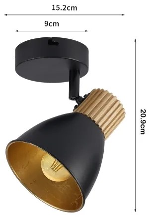 Brilagi - Nástenné bodové svietidlo ODENSE 1xE14/10W/230V kaučukovník/čierna