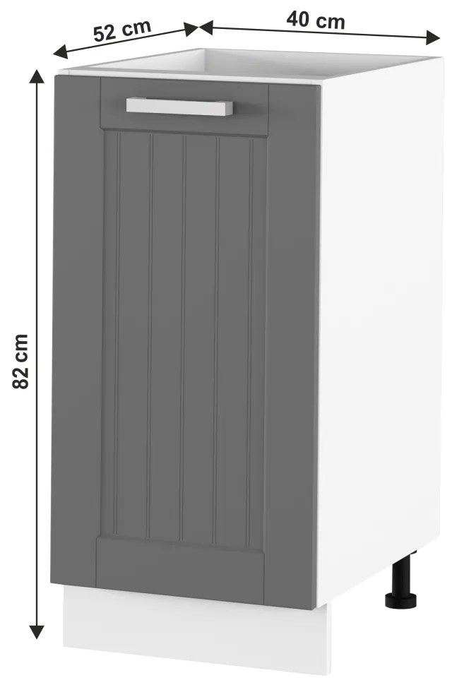 Dolná kuchynská skrinka Julia Typ 52 - tmavosivá / biela