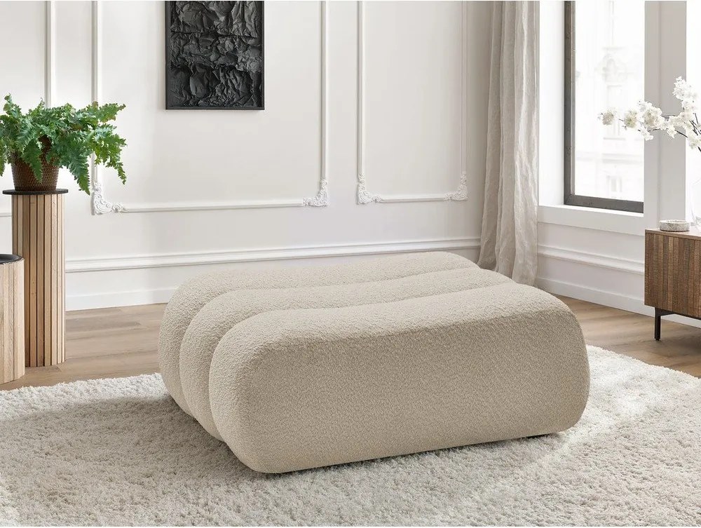 Béžová podnožka z textílie buklé Azra – Bobochic Paris