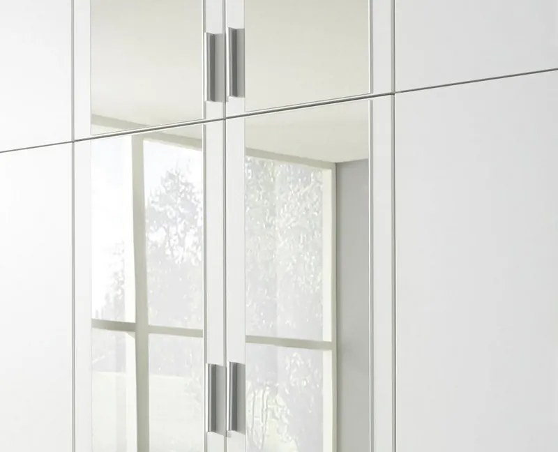 Šatníková skriňa Hildesheim, 271 cm,biela / biela