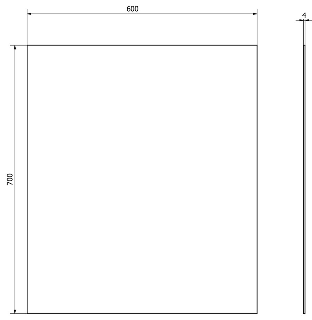 Aqualine Aqualine, Zrkadlo 60x70 cm, obdĺžnik, bez uchytenia, 22469