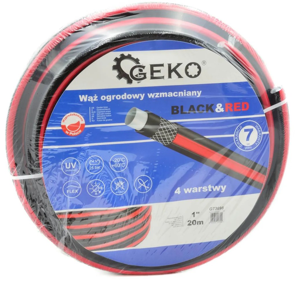 Bestent Záhradná hadica 1" 30m zosilnená Black/Red G73699