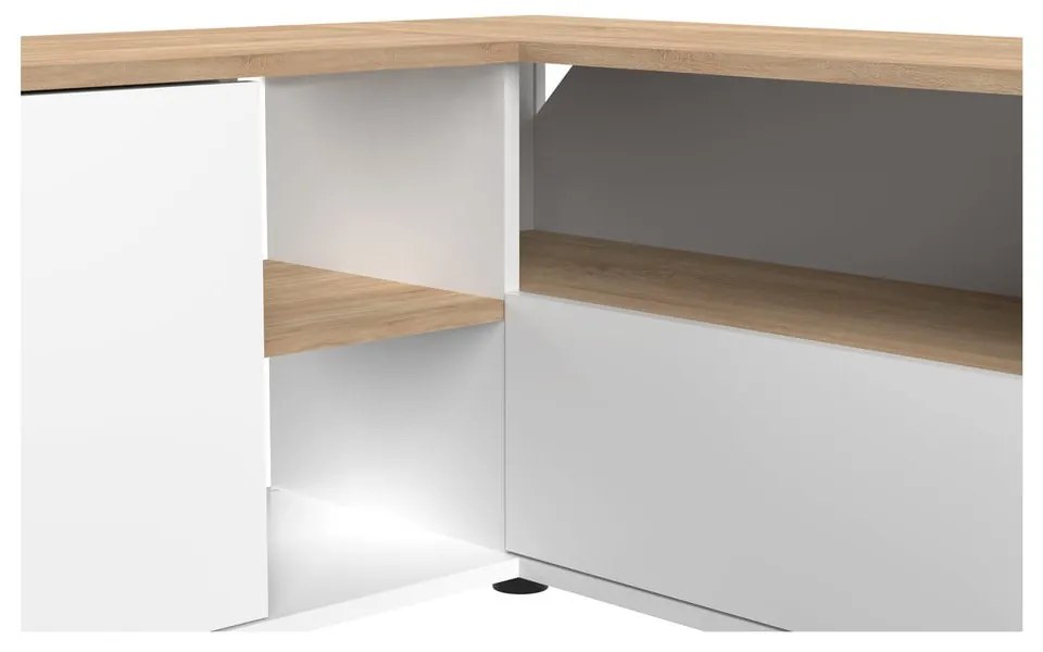 TV stolík v dekore duba v bielo-prírodnej farbe 90x45 cm Angle – TemaHome