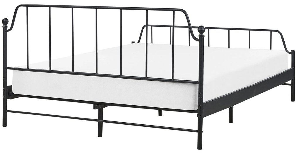 Kovová posteľ 160 x 200 cm čierna MAURESSAC Beliani
