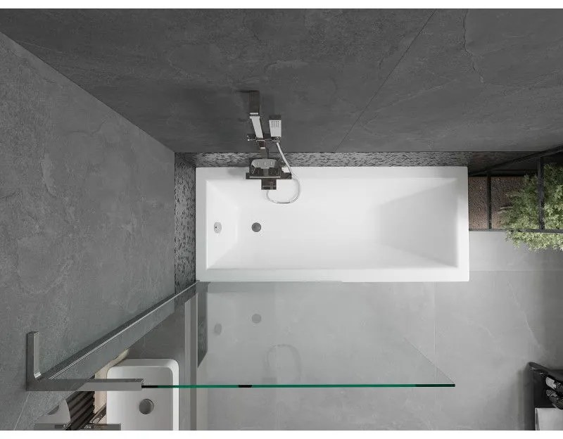 Mexen Next L, 1-krídlová vaňová zástena 90 x 150 cm, 6mm číre sklo, chrómový profil, 895-090-000-03-00-01