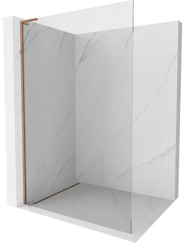 Mexen Kioto L, sprchová zástena Walk-In 120 x 200 cm, 8mm číre sklo, ružové zlato profil, 800-120-103-60-00