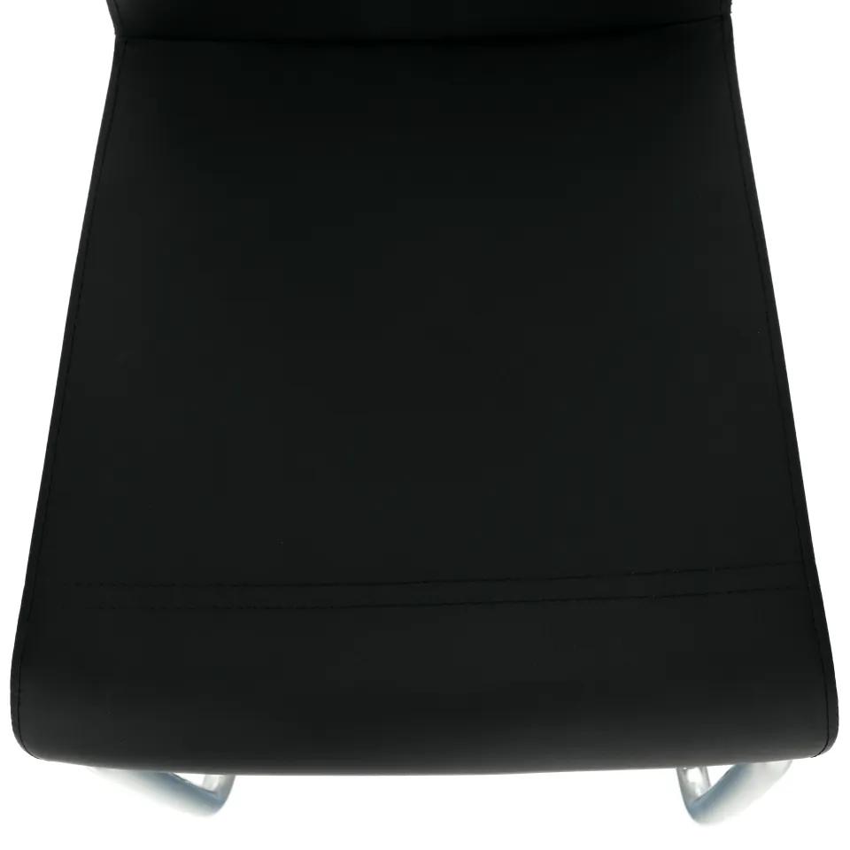Kondela Jedálenská stolička, ekokoža čierna, biela/chróm, NEANA