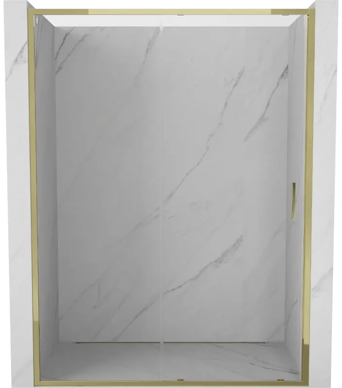 Mexen Exo, posuvné sprchové dvere 160 cm, číre sklo, zlatá, 8151-160-000-50-00