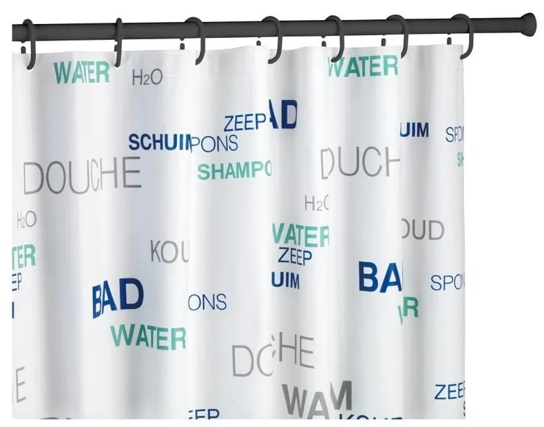 Čierna teleskopická tyč na sprchový záves Wenko Shower Curtain Rod