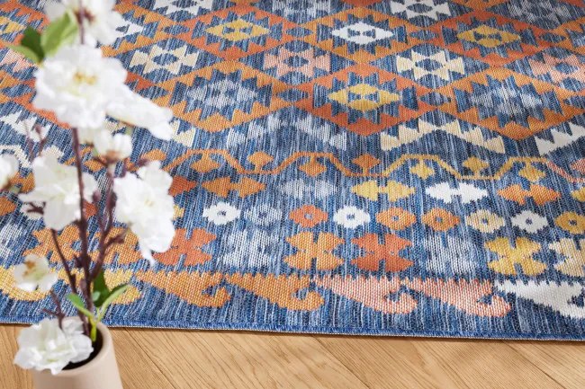 Obojstranný koberec Echo Aztec Navy