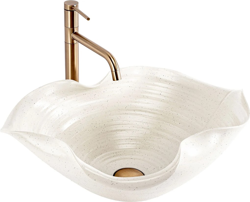 Rea Handmade Art, keramické umývadlo na dosku 540x400x180 mm, ecru-béžová, REA-U6329