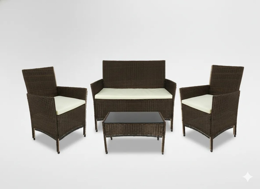 CH Súprava ratanového nábytku - hnedá