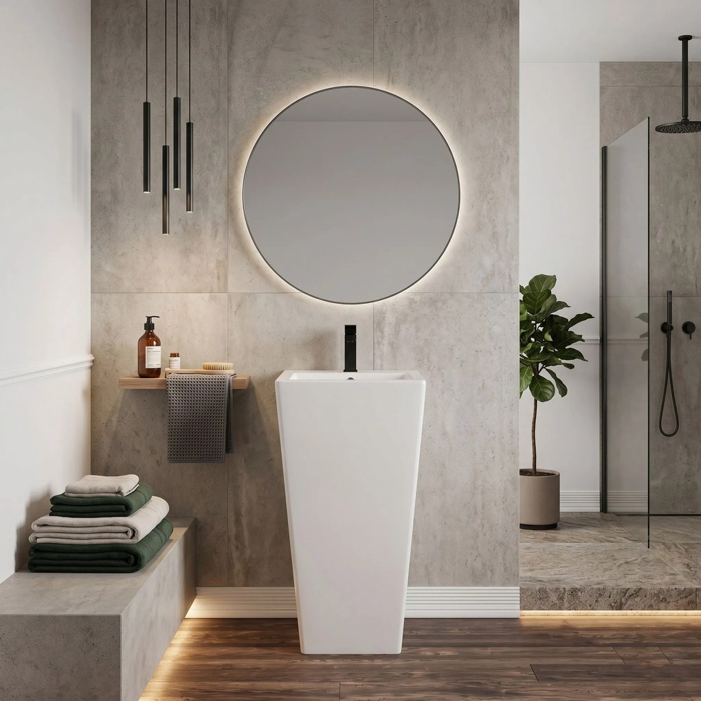 Rea Daria, voľne stojace umývadlo 440x380x840mm, biela lesklá, REA-U9900