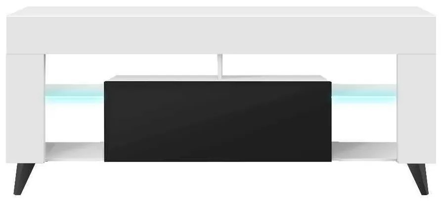 TV skrinka/stolík Huricane  (biela + čierna). Akcia -19%. Vlastná spoľahlivá doprava až k Vám domov. 1098725